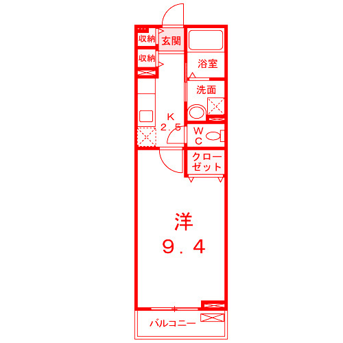 藤沢市湘南台６丁目の賃貸マンションの間取り|洗面台とトイレが別の空間になります♪