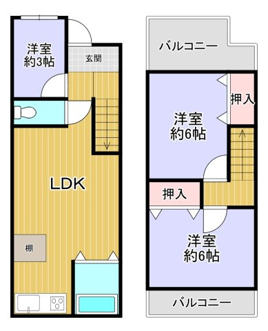 岸和田市池尻町　中古戸建の間取り