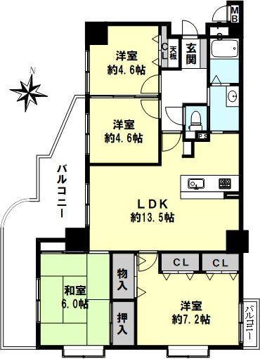 リベール明石魚住の間取り