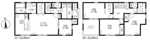Livele Fine　南羽生駅Ⅱ　新築戸建　全2棟　2号棟の画像
