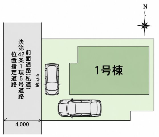 小平市仲町333　西武新宿線　小平駅　新築戸建の区画図