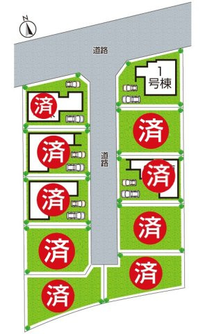 泉佐野市長滝　第1期　新築一戸建ての区画図|全10区画