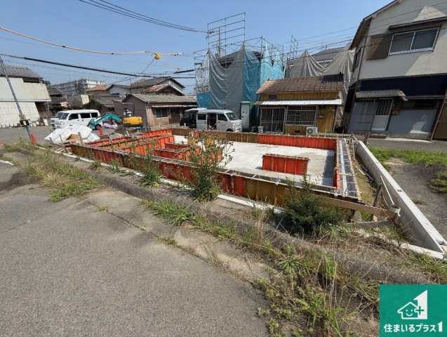 貝塚市堀　第01期　新築一戸建ての外観|周辺は落ち着いた街並みの住宅地！子育てがしやすい住環境です！まだ未完成ですが、現地でしかわからない事もございます。是非一度ご覧ください。
