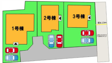 福津市津屋崎７丁目６期　２号棟の区画図