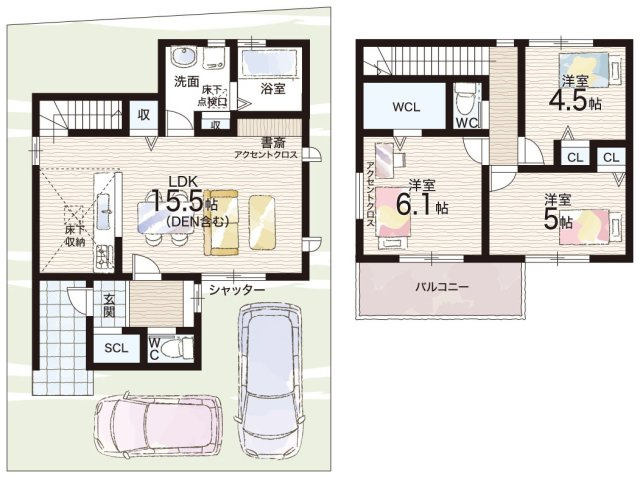 宇治市伊勢田町浮面　第1期　新築一戸建ての間取り|1区画