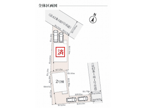 【仲介手数料０円】伊勢原市田中2期　新築一戸建て　全2棟の区画図|伊勢原市田中2期　新築一戸建て　全2棟