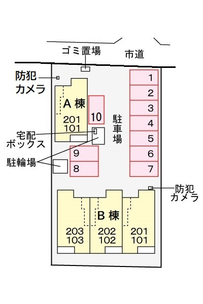 エピナール新茂原Bの区画図