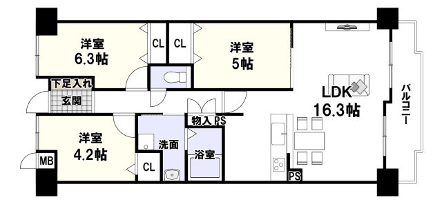 ダイアパレス樟葉の間取り