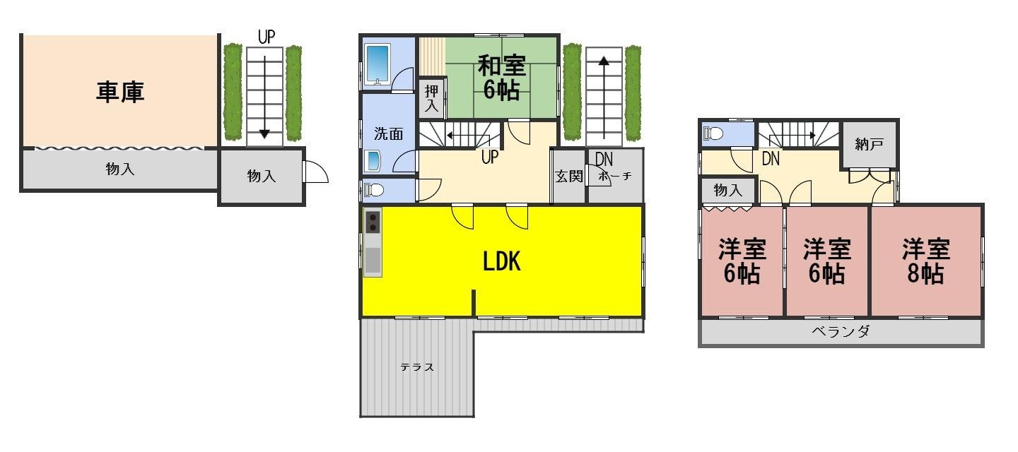 ６４５５８　岐阜市大洞緑山２丁目中古戸建ての間取り