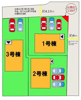 古賀市天神３丁目１期　１号棟の区画図