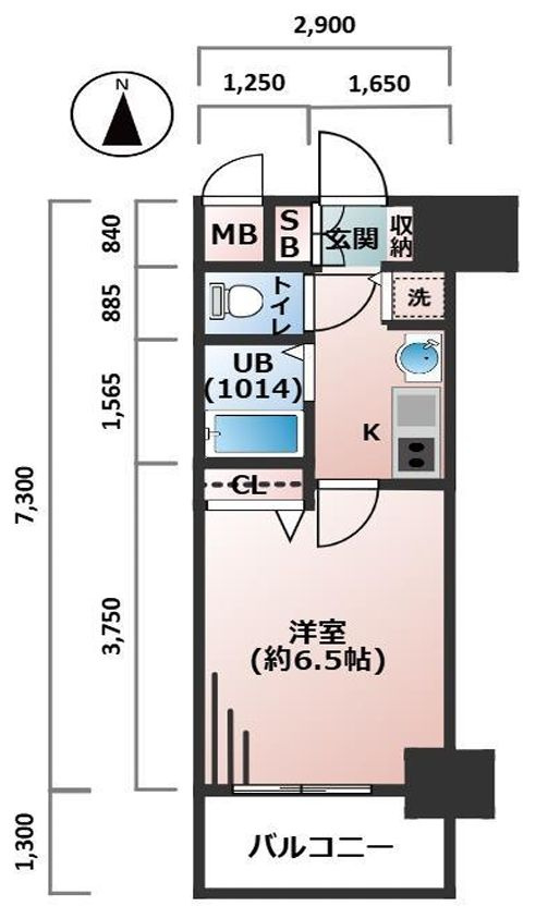 名古屋市中区新栄１丁目の賃貸マンションの間取り