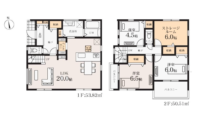 茅ヶ崎市ひばりが丘　新築戸建　1号棟の間取り|3SLDK☆