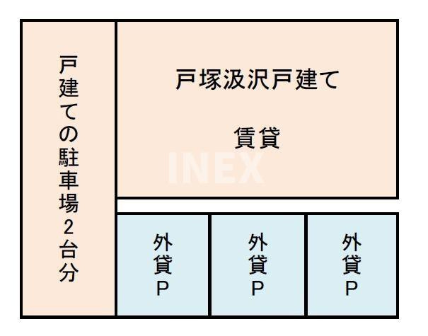 横浜市戸塚区汲沢２丁目の一戸建ての区画図