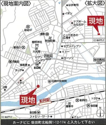 【地図】 | Cradle garden　柴田町北船岡第１１　１号棟