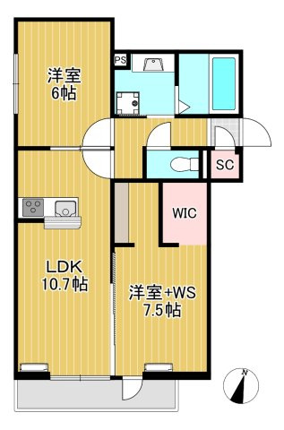 アドラーブルB棟の間取り