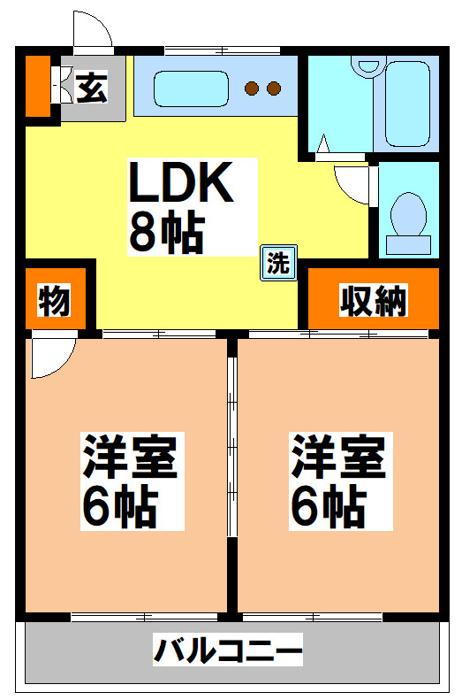 小金井市本町４丁目の賃貸マンションの間取り