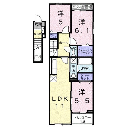 ベル・コリーヌＢの間取り|間取図