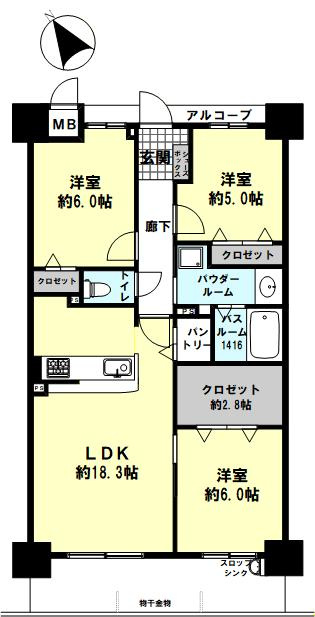 アルファスマート明石東野町の間取り