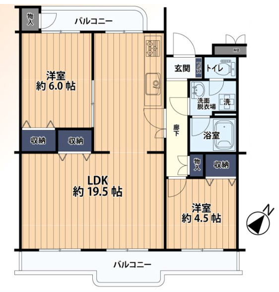 みずほ台団地9-1号棟の間取り|2LDK、LDKを広々約19.5帖にリフォーム！