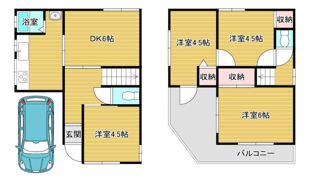 田園貸家の間取り
