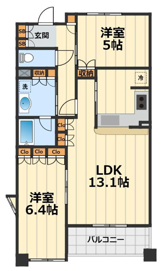 【間取り】 | パークキューブ京王八王子2(パークキューブケイオウハチオウジツー)