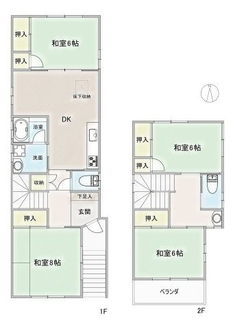 西区歌里町戸建の間取り