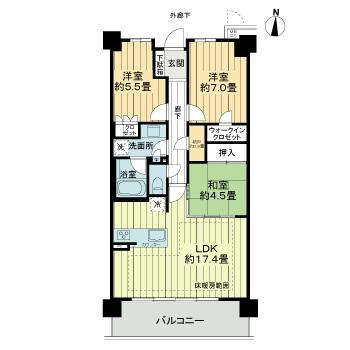 ライオンズ嵯峨天龍寺若宮西の邸の間取り