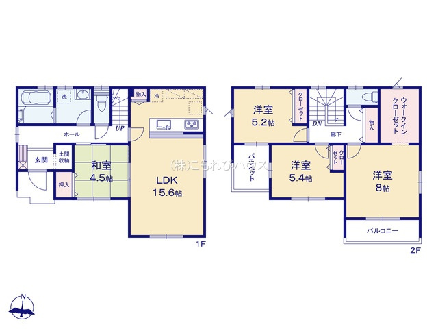 鴻巣市原馬室　新築一戸建て　1区画　01の間取り|【全1棟・1号棟】鴻巣市原馬室　新築一戸建て　1区画　01・4LDK・土地面積101.84m2・建物面積191.37m2