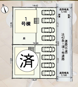 古賀市花見南第１０　１号棟の区画図