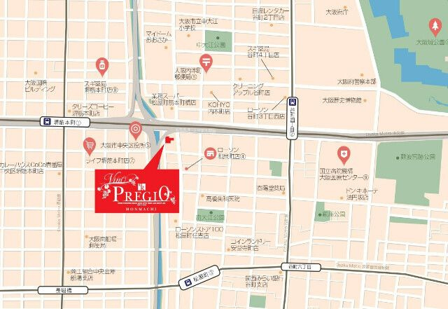 Vinoプレジオ本町　9-14Fの地図