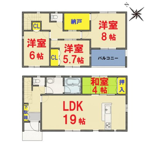 【間取り】 | 土合本町１丁目2号棟 | ご見学はお気軽に0476-37-3888までお問合せ下さい！