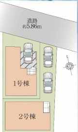 福岡市早良区南庄１期　２号棟の区画図