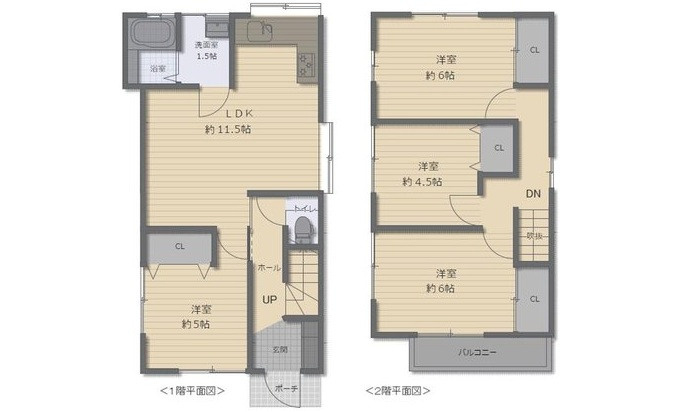 広島市安佐北区落合南１丁目の中古一戸建の間取り
