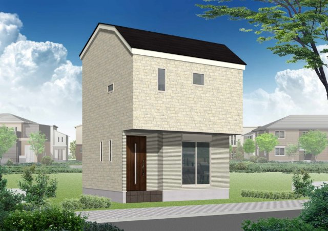 練馬区春日町6丁目 限定1棟の外観パース|間口の広い整形地に誕生します
[ヤマダホームズ施工]
イラストは図面を基に起こしたもので実際のものとは多少異なる場合がございます