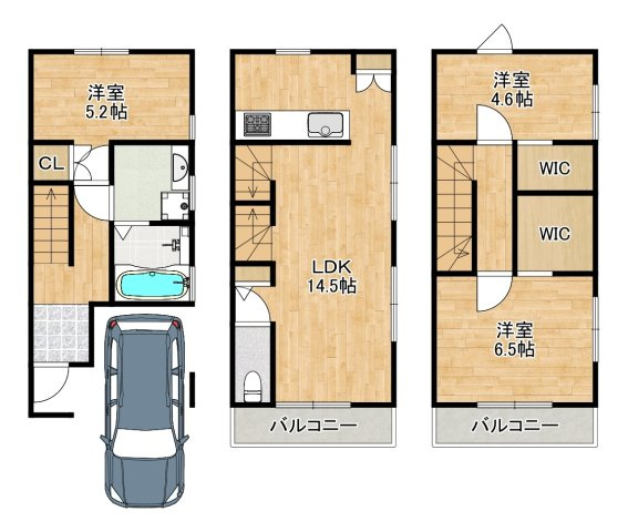 香ヶ丘町１丁　新築一戸建の間取り|令和８年３月完成済！綺麗なお住まいで新生活始めませんか♪現地見学当日から予約可能です！是非現地にてご確認ください♪