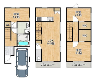 【間取り】 | 香ヶ丘町１丁　新築一戸建 | 令和８年３月完成済！綺麗なお住まいで新生活始めませんか♪現地見学当日から予約可能です！是非現地にてご確認ください♪