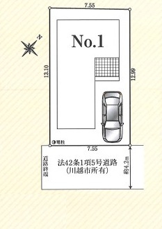 川越市笠幡新築戸建の区画図