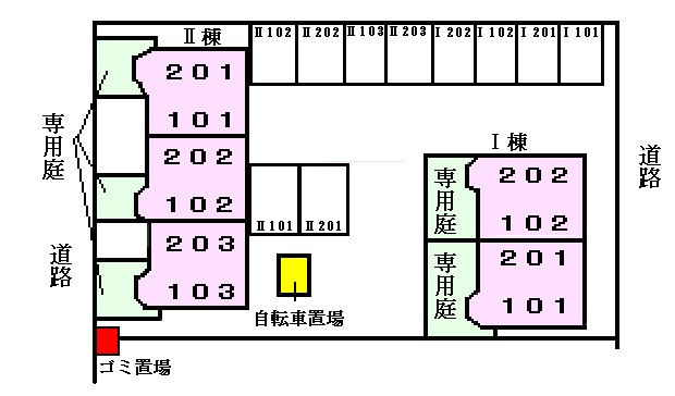 コーポ銀月Ⅱの区画図