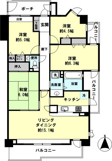 嵯峨クレセーヌ神戸西の間取り