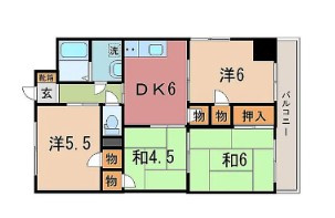 甲府市中央　一棟マンションの間取り