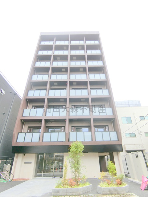 リクエスト東京西六郷の外観|2026年6月築　RC鉄筋コンクリート造地上8階建て総戸数28戸
東京都大田区西六郷4丁目　京急本線六郷土手駅徒歩4分