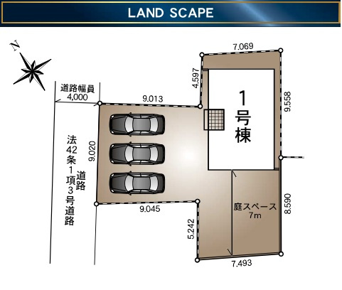 三郷市　戸ケ崎　新築戸建　全1棟の区画図|区画図です