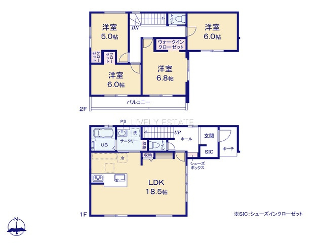 草加市氷川町 新築分譲住宅の間取り