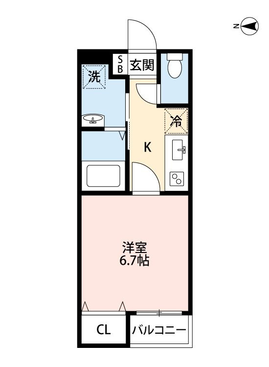 熊本市中央区琴平本町のアパートの間取り
