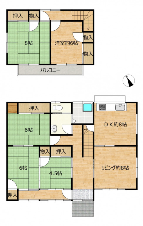 ひたちなか市殿山町2丁目　中古戸建の間取り
