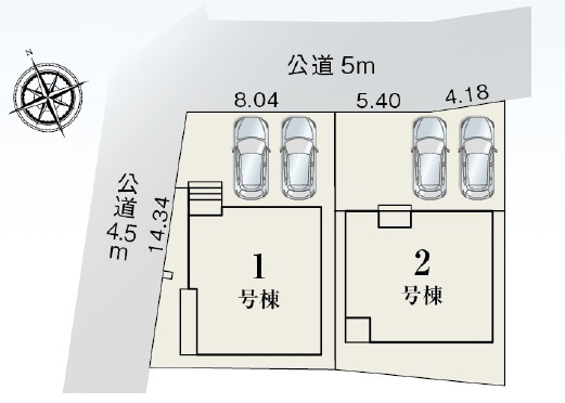 【区画図】 | 大府市吉川町　2号棟【仲介手数料0円】