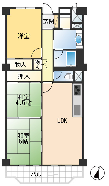 豊中メゾン桃山台2号棟の間取り