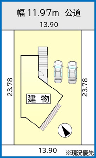 【区画図】 | 手稲区稲穂4条5丁目　中古戸建 | P5～6台可♪敷地広々100坪で家庭菜園も楽しめます♪