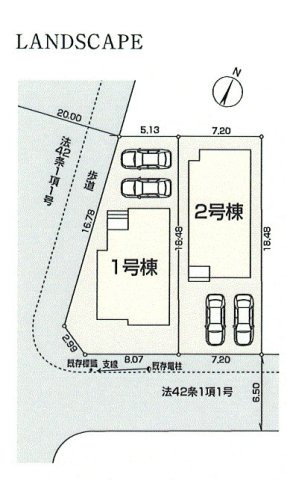 青梅市今井3丁目　新築戸建全2棟の区画図