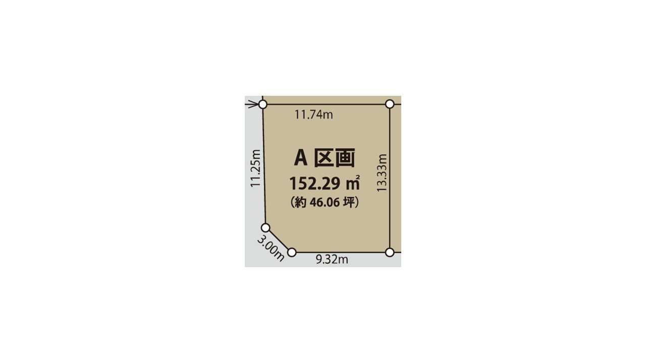 日野市大坂上　全５区画土地分譲　A区画の土地図